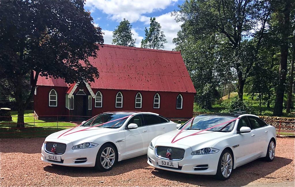 Wedding cars at Dalswinton Church wedding