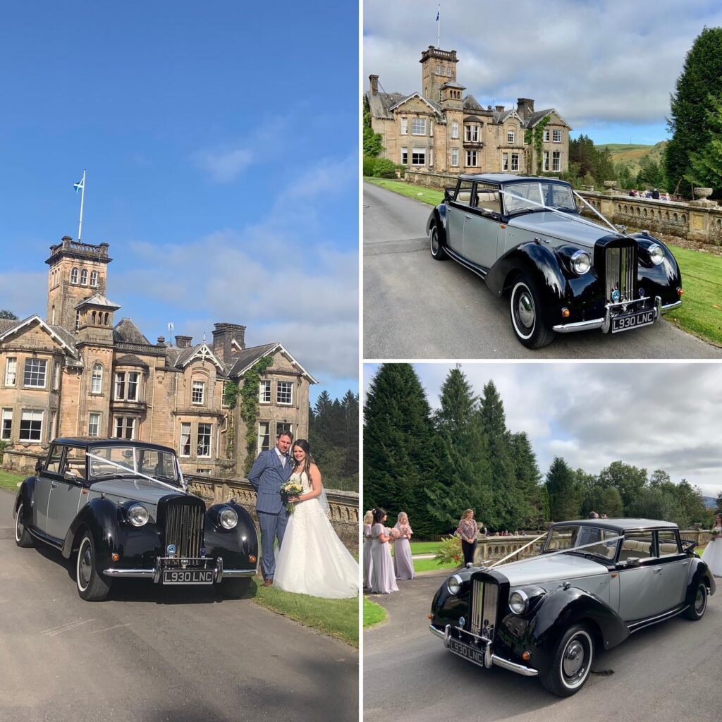 Wedding car hire Scottish castle